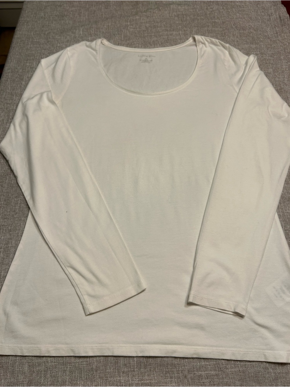 Lands' End Women's Long-Sleeve Scoop Neck Top - Cream